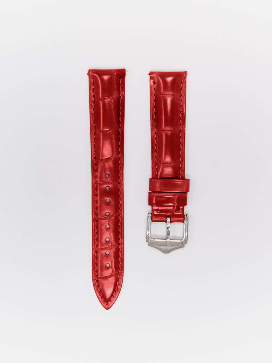 American Crocodile Leather — Blood Red Watch Strap