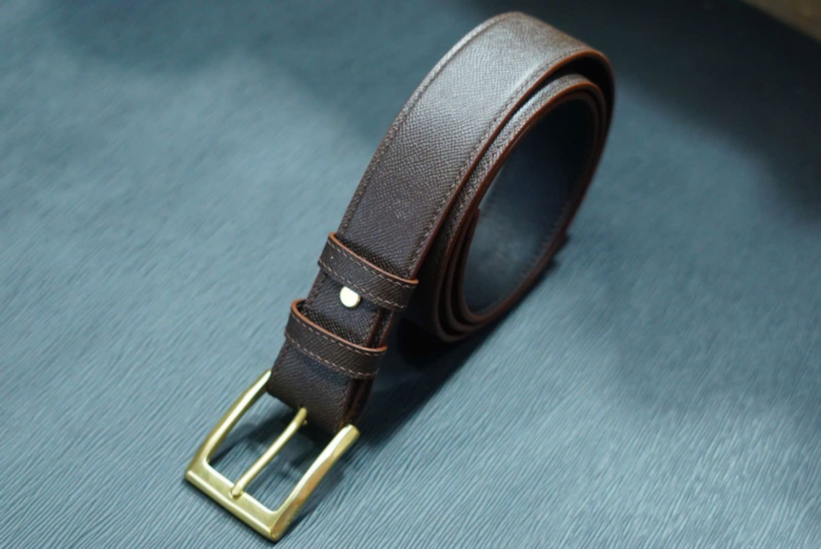 Bespoke leather belt – commission 6 Recent bespoke leather belt commission 6 from the DVIL workshop
