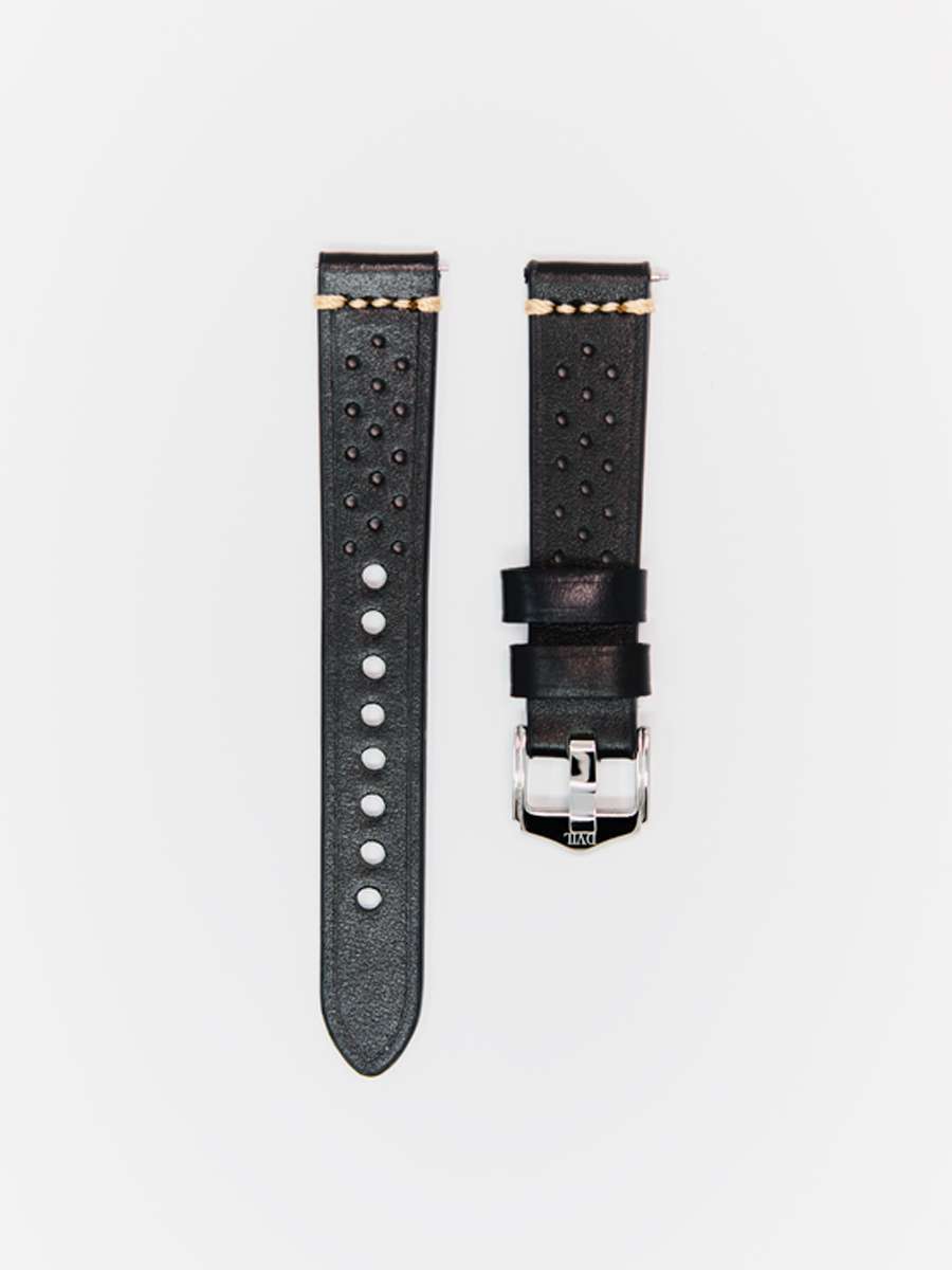 Italian Vintage Style Suede Leather — Obsidian Black Watch Strap