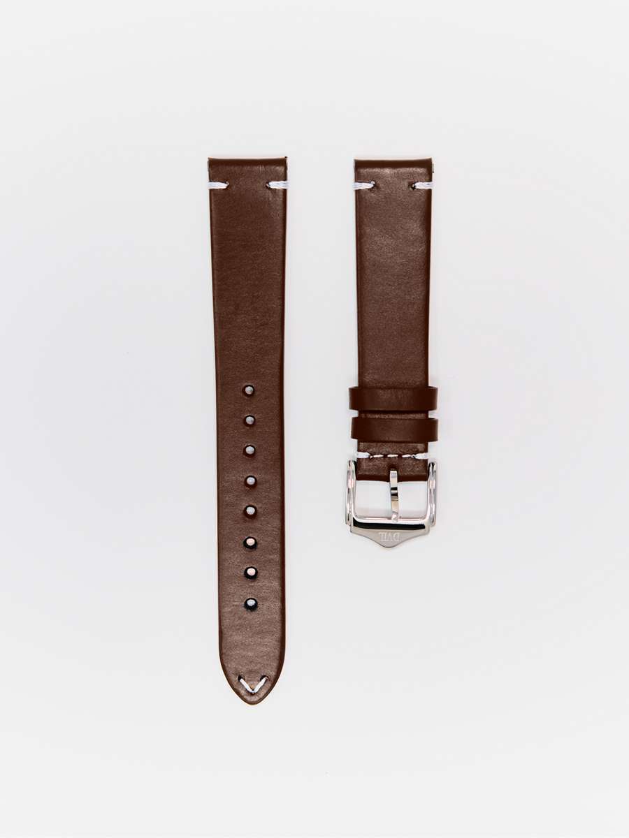 Vintage Oil Waxed Italian Leather — Chocolate Watch Strap – Classic Leather Chocolate watch strap Vintage Oil Waxed Italian Leather — Chocolate Watch Strap – handmade classic leather watch strap in chocolate