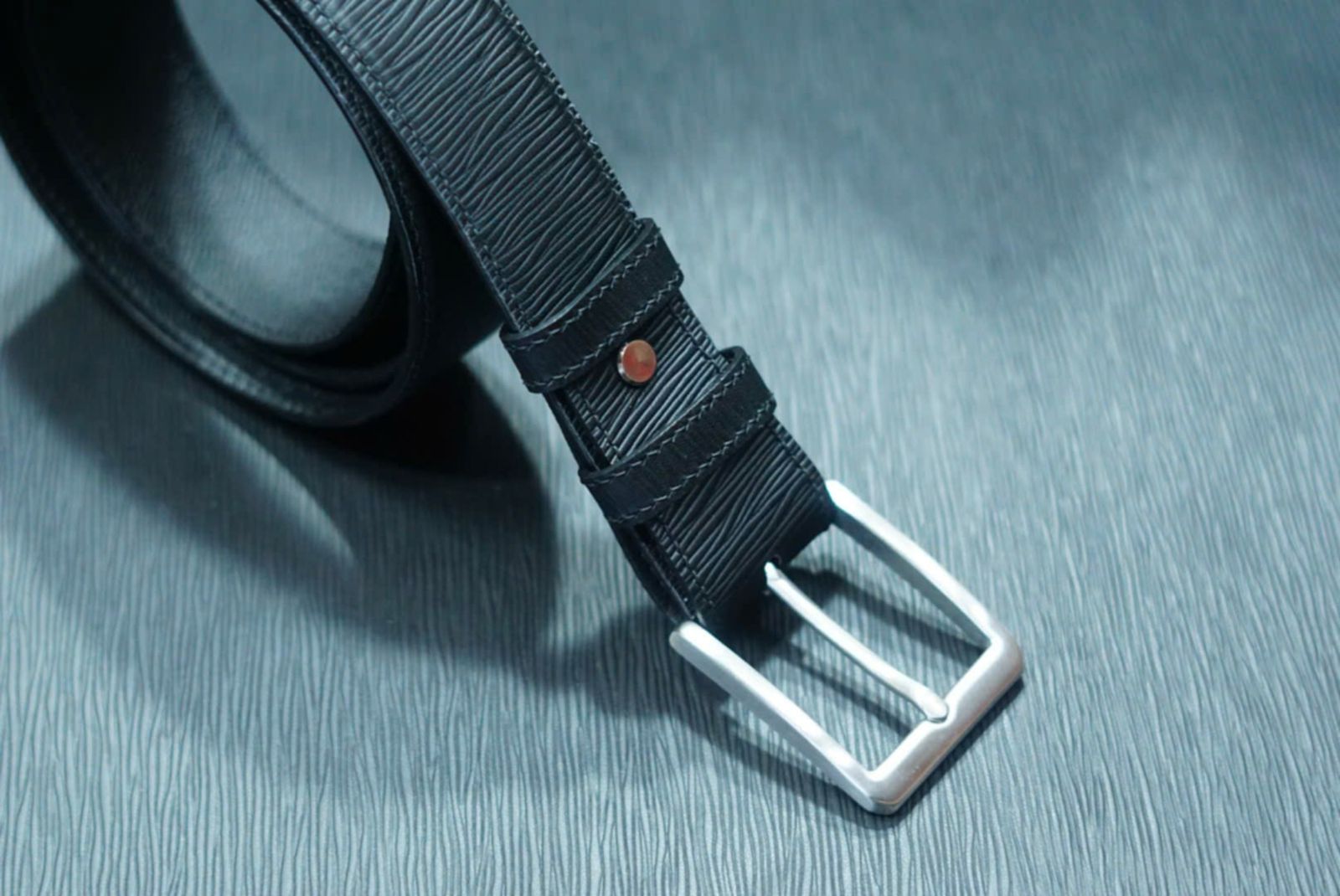 Bespoke Obsidian Black Epi leather belt Bespoke handmade epi leather belt in obsidian black