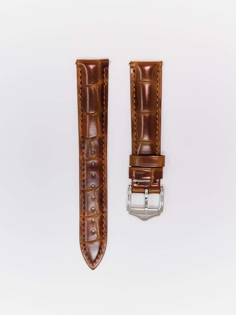 American Crocodile Leather — Caramel Watch Strap
