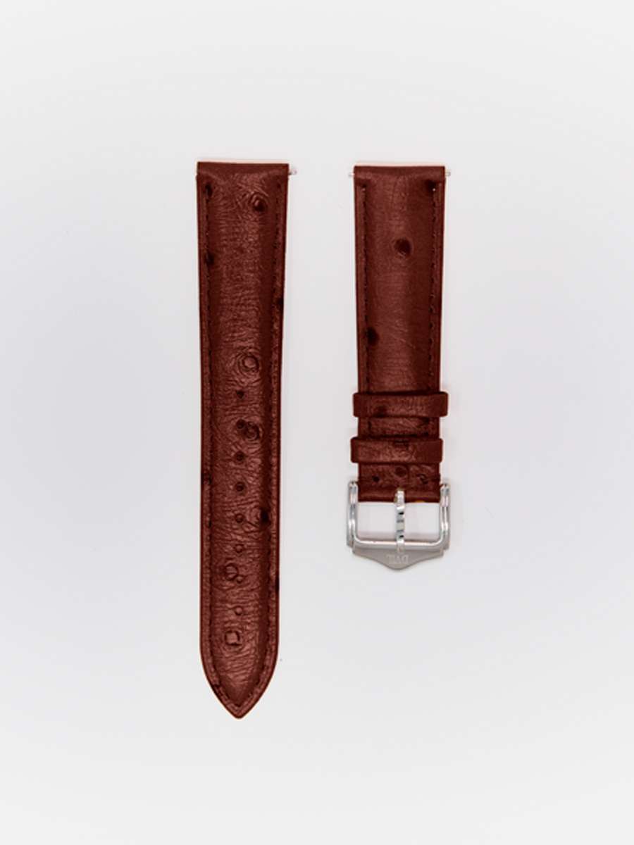 Classic Spanish Ostrich Leather — Chocolate Watch Strap – Ostrich Chocolate watch strap Classic Spanish Ostrich Leather — Chocolate Watch Strap – handmade ostrich watch strap in chocolate