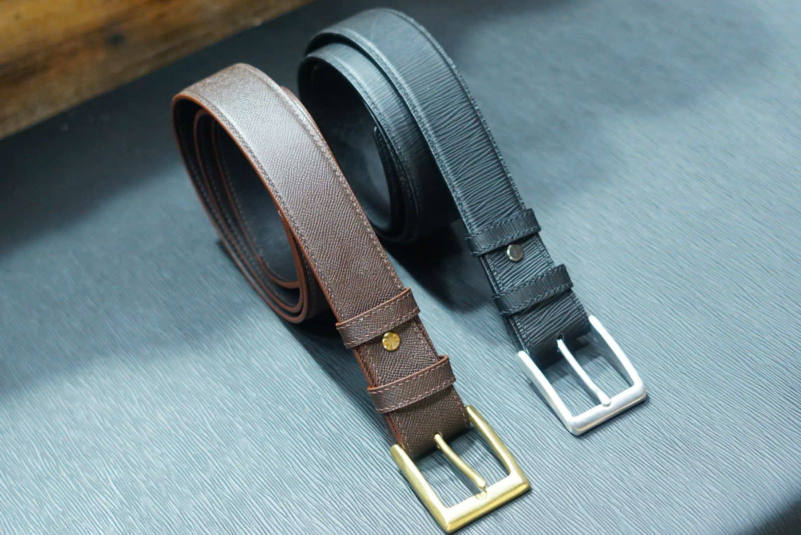 Bespoke leather belt – commission 1 Recent bespoke leather belt commission 1 from the DVIL workshop