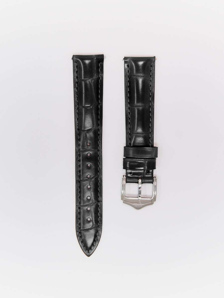American Crocodile Leather — Obsidian Black Watch Strap