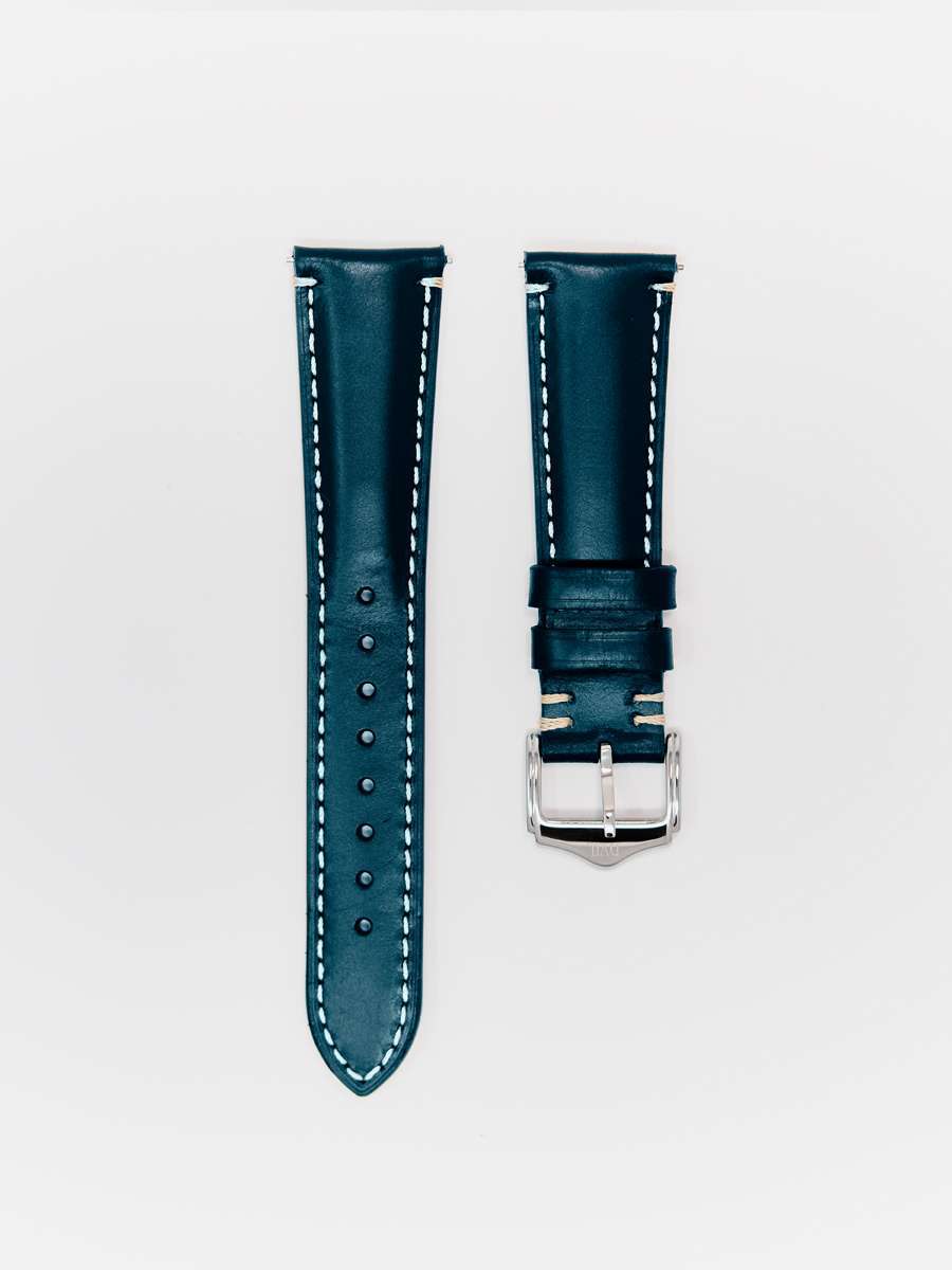 Japanese Shinki Hikaku Shell Cordovan Classic 新喜皮革 — Space Blue Watch Strap