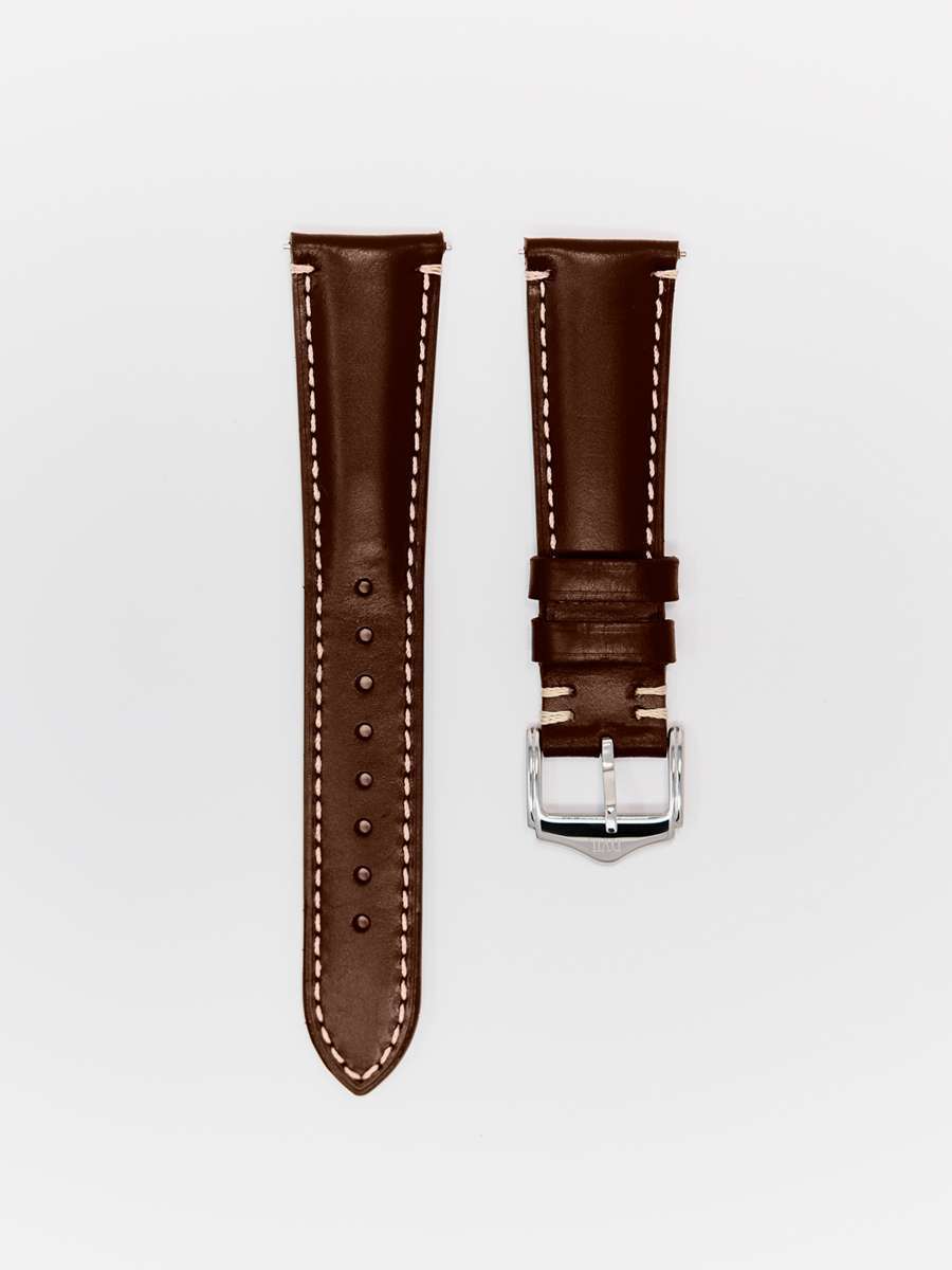 Japanese Shinki Hikaku Shell Cordovan Classic 新喜皮革 — Chocolate Watch Strap