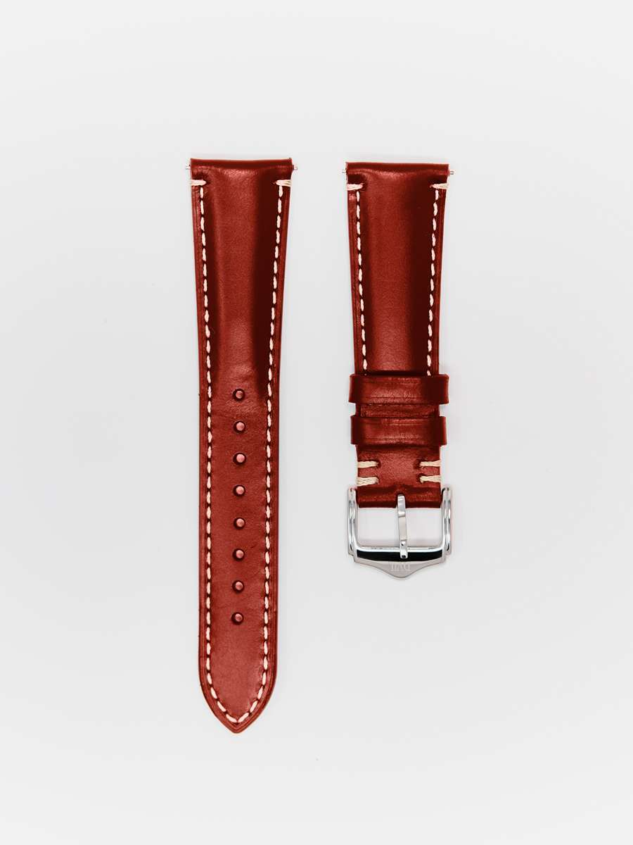 Japanese Shinki Hikaku Shell Cordovan Classic 新喜皮革 — Brown Syrup Watch Strap