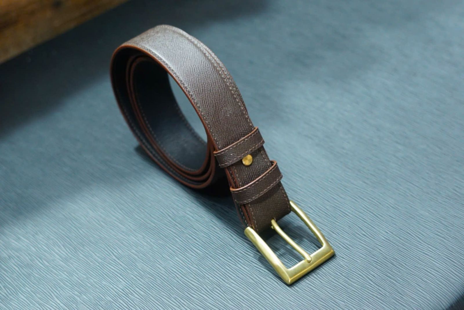 Bespoke leather belt – commission 3 Recent bespoke leather belt commission 3 from the DVIL workshop