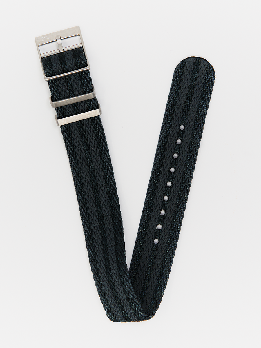 Premium Single Pass NATO — Black Grey Watch Strap – Fabric Black Grey watch strap Premium Single Pass NATO — Black Grey Watch Strap – Fabric watch strap in Black Grey, view 1
