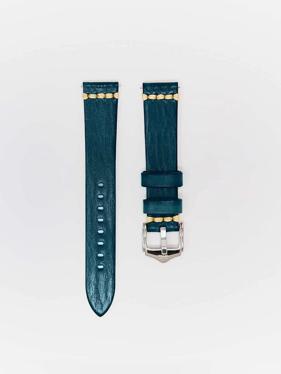 Vegetable Tanned Crazy Horse American Leather — Space Blue Watch Strap