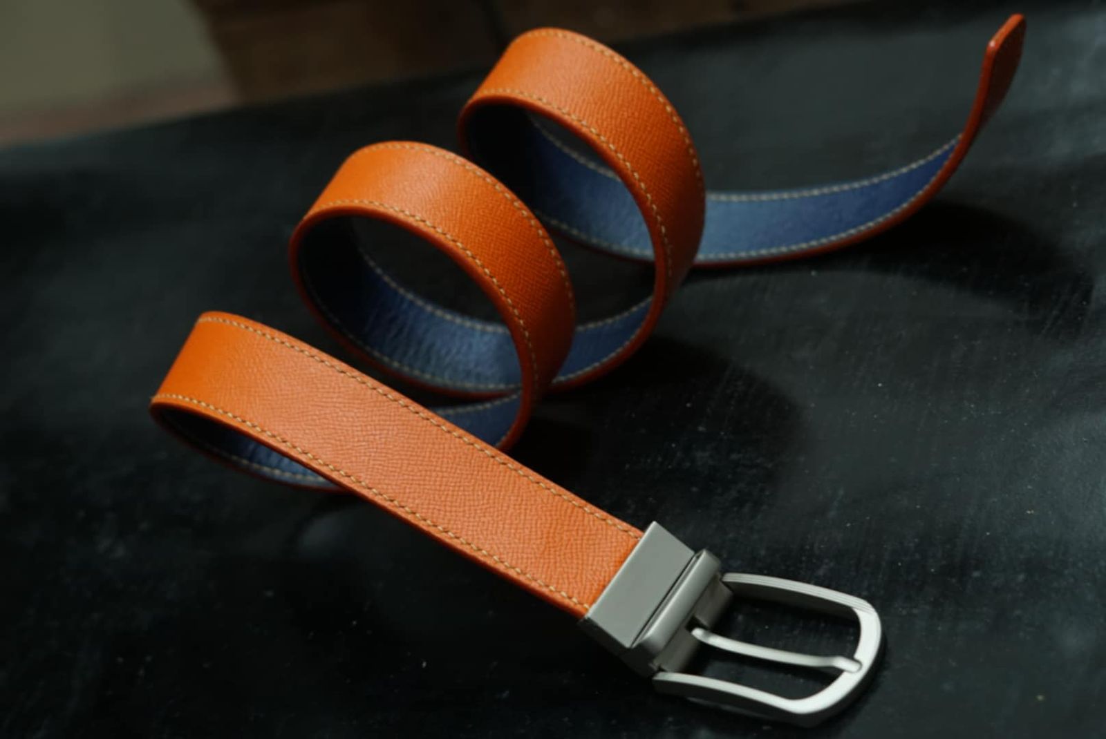 Bespoke leather belt – commission 14 Recent bespoke leather belt commission 14 from the DVIL workshop